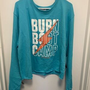 Teal Burn Boot Camp crop Sweatshirt